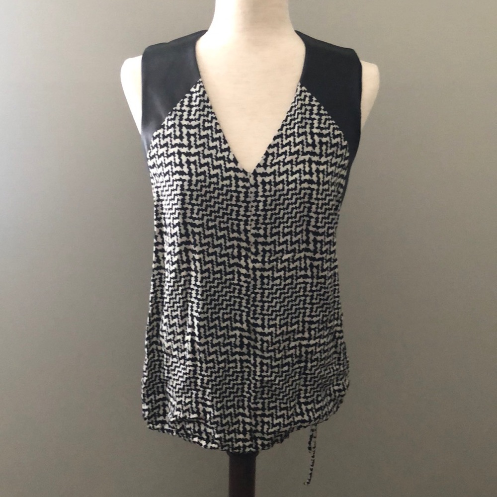 Rag and Bone Silk and Leather Top
